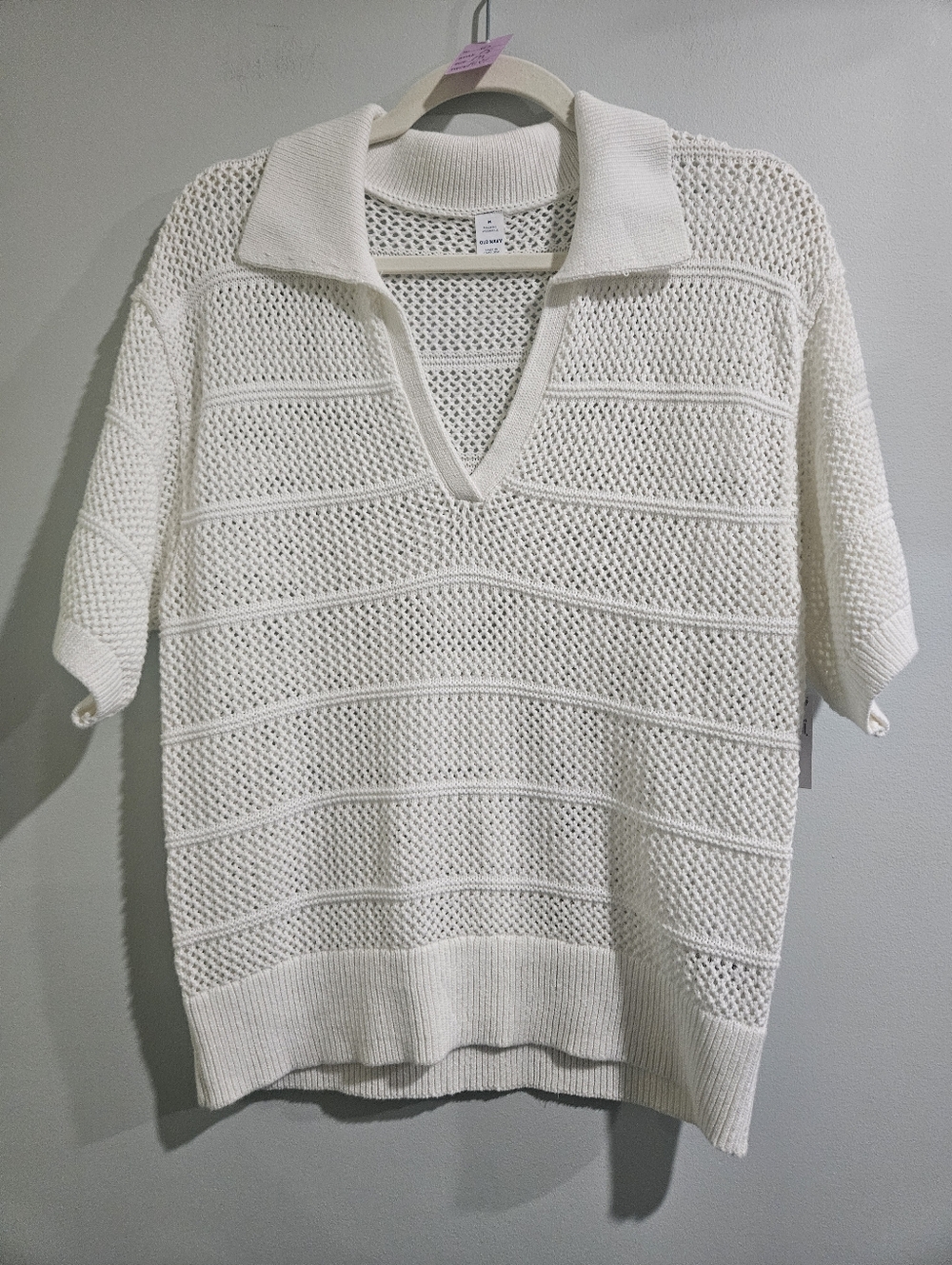 Old Navy Open Stitch Polo Top New With Tags Size Medium - Picture 3 of 5